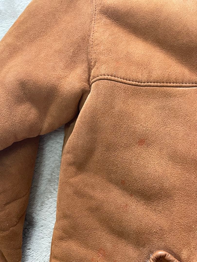 アクアスキュータムAquascutum ムートン コート 羊革 ラムレザー 茶