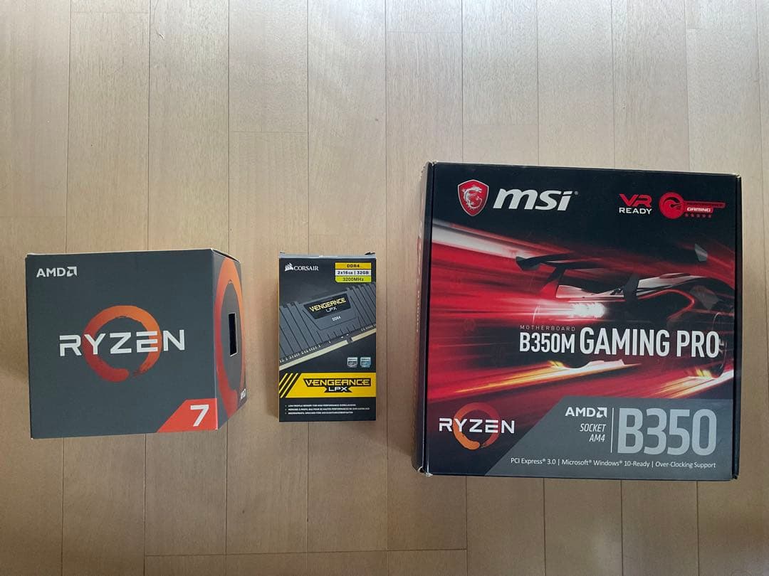 Ryzen 7 1700 + MSI B350M + 32GB RAMセット