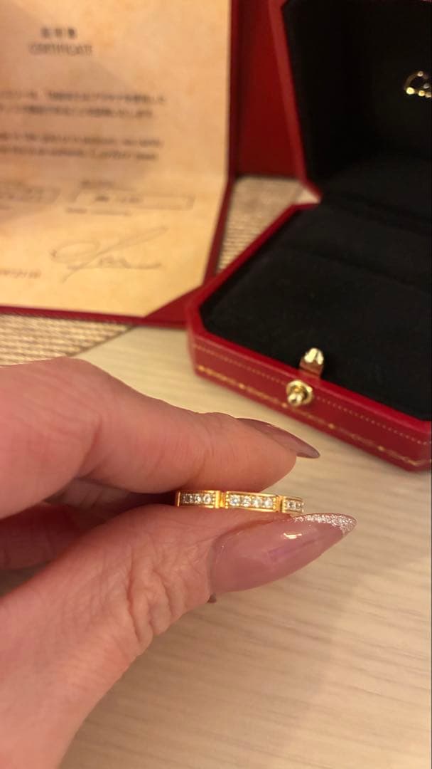 Cartier マイヨンパンテール ダイヤリングゴールド750 ハーフエタニティ