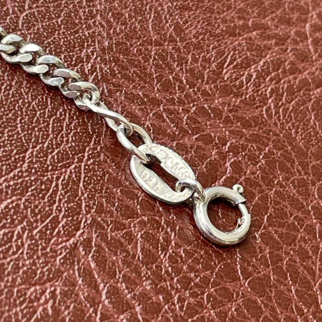 シルバー925 MEXICO フィガロチェーン ネックレス 約44cm 3mm