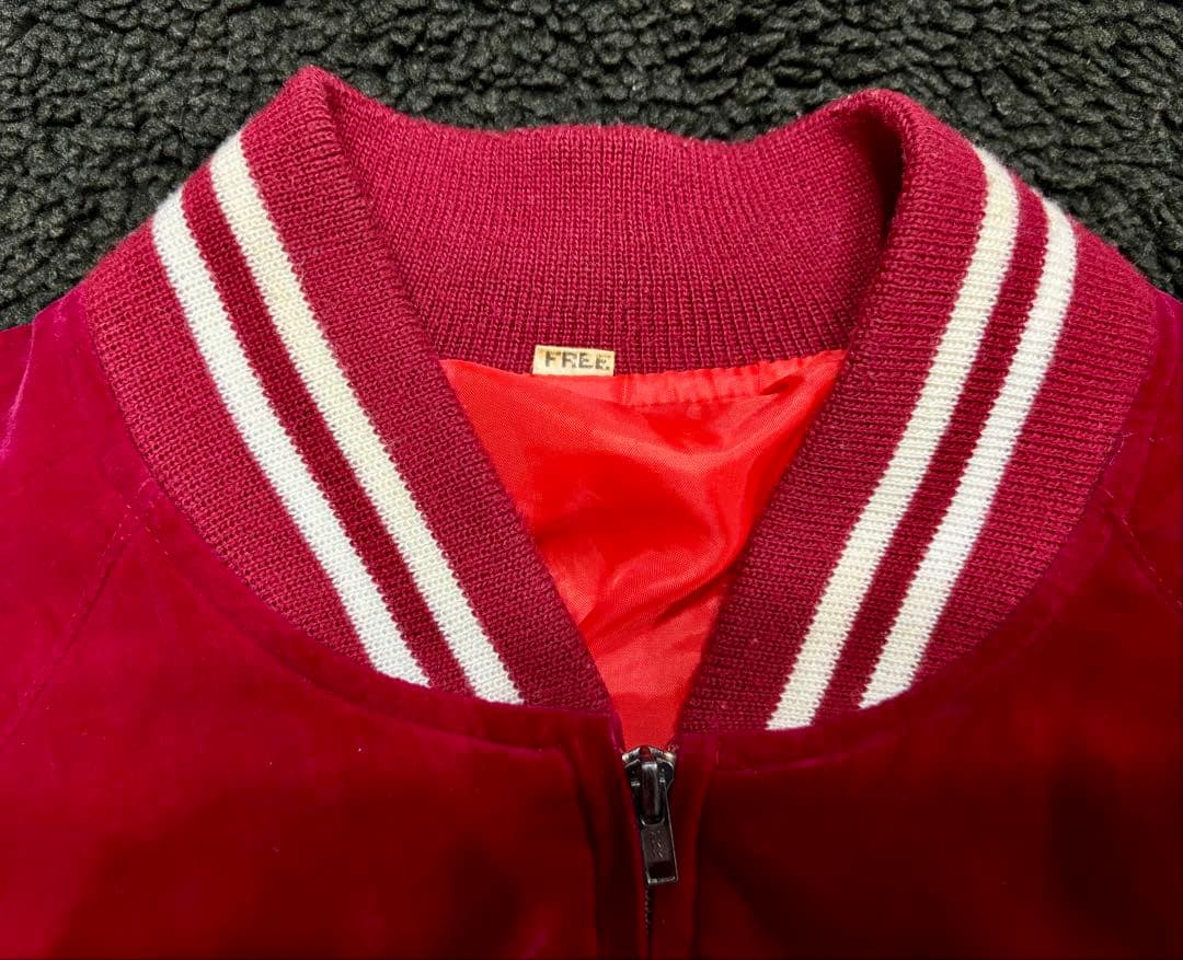 ベルベット スカジャン赤　ドラゴン刺繍