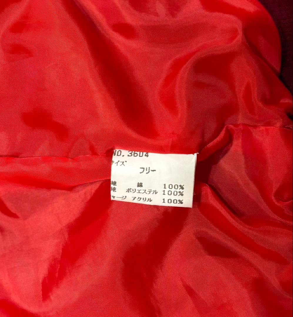 ベルベット スカジャン赤　ドラゴン刺繍