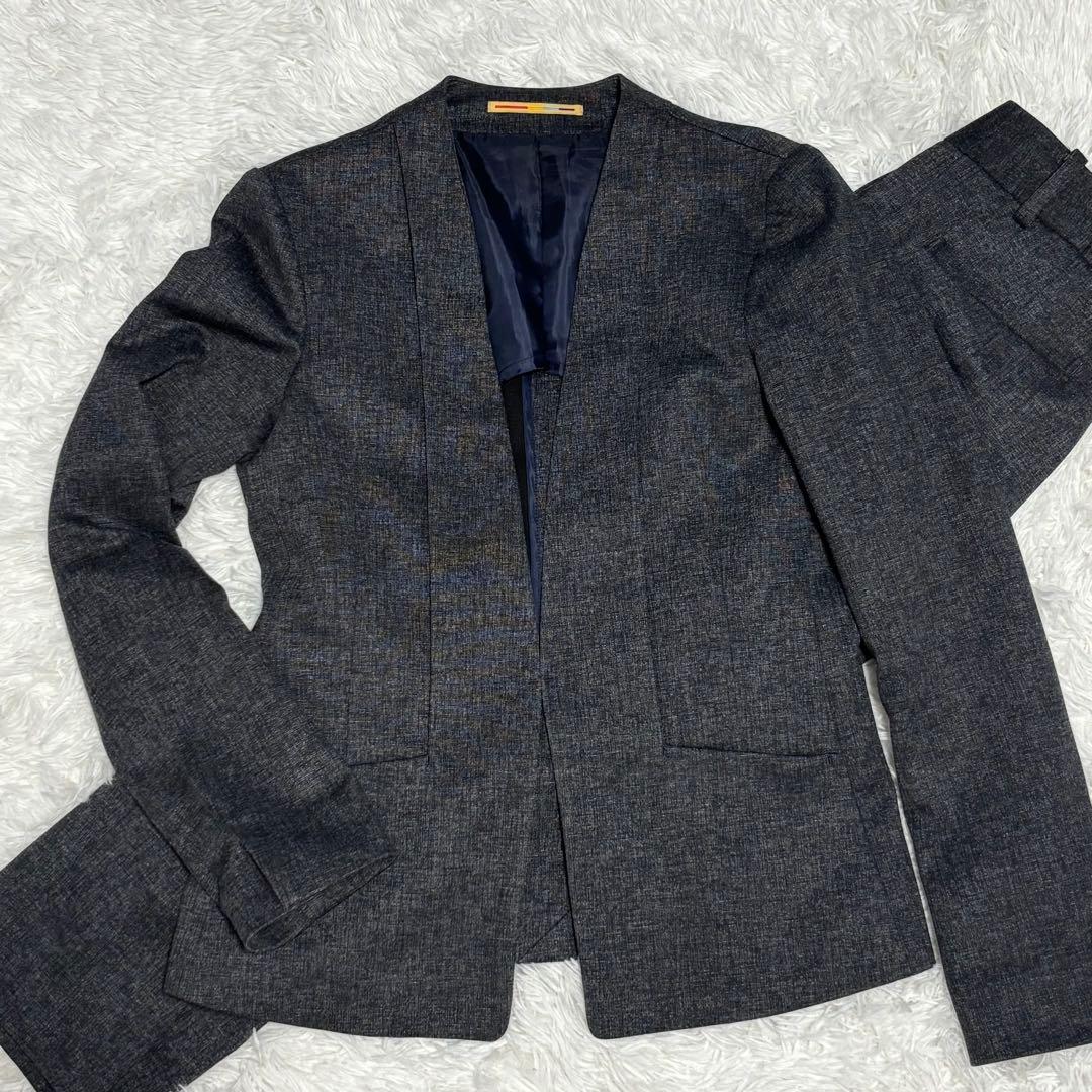 オリヒカ ライム ノーカラー パンツ スーツ セットアップ 洗える 近年モデル⑤