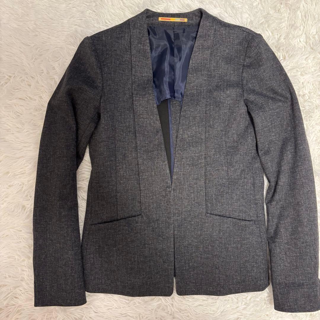 オリヒカ ライム ノーカラー パンツ スーツ セットアップ 洗える 近年モデル⑤