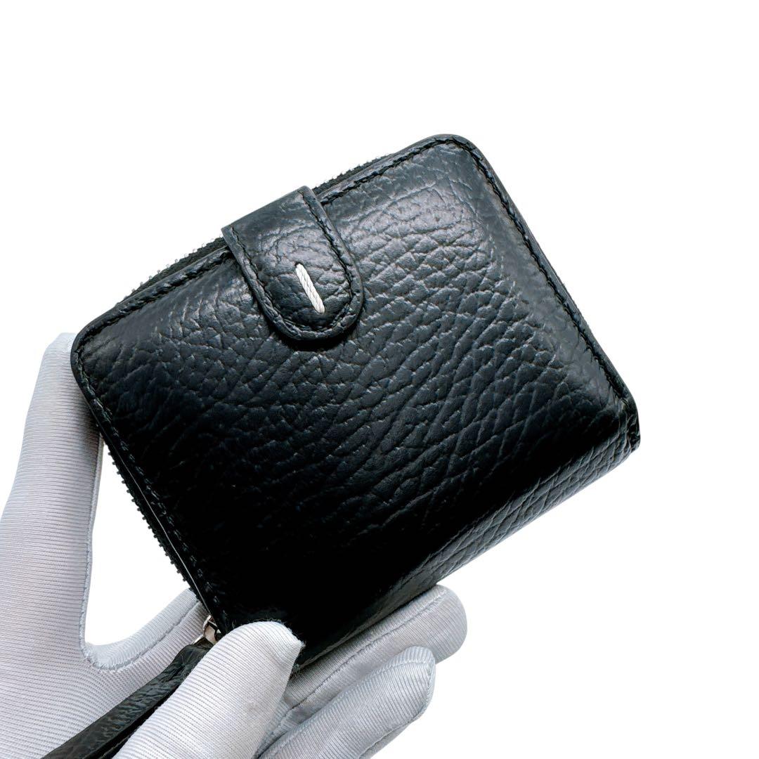 メゾンマルジェラ レザー 4ステッチ ジップウォレット ケース 新品同様