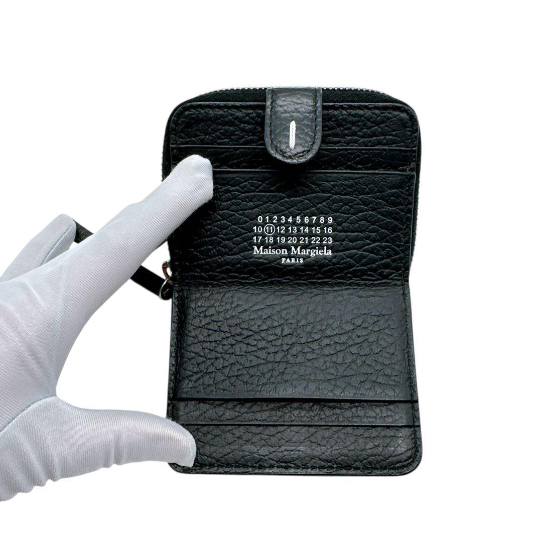 メゾンマルジェラ レザー 4ステッチ ジップウォレット ケース 新品同様