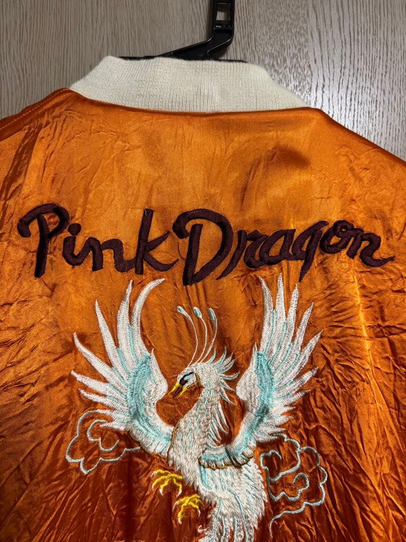 80年代初期タグ クリームソーダ ピンクドラゴン　別珍スカジャン