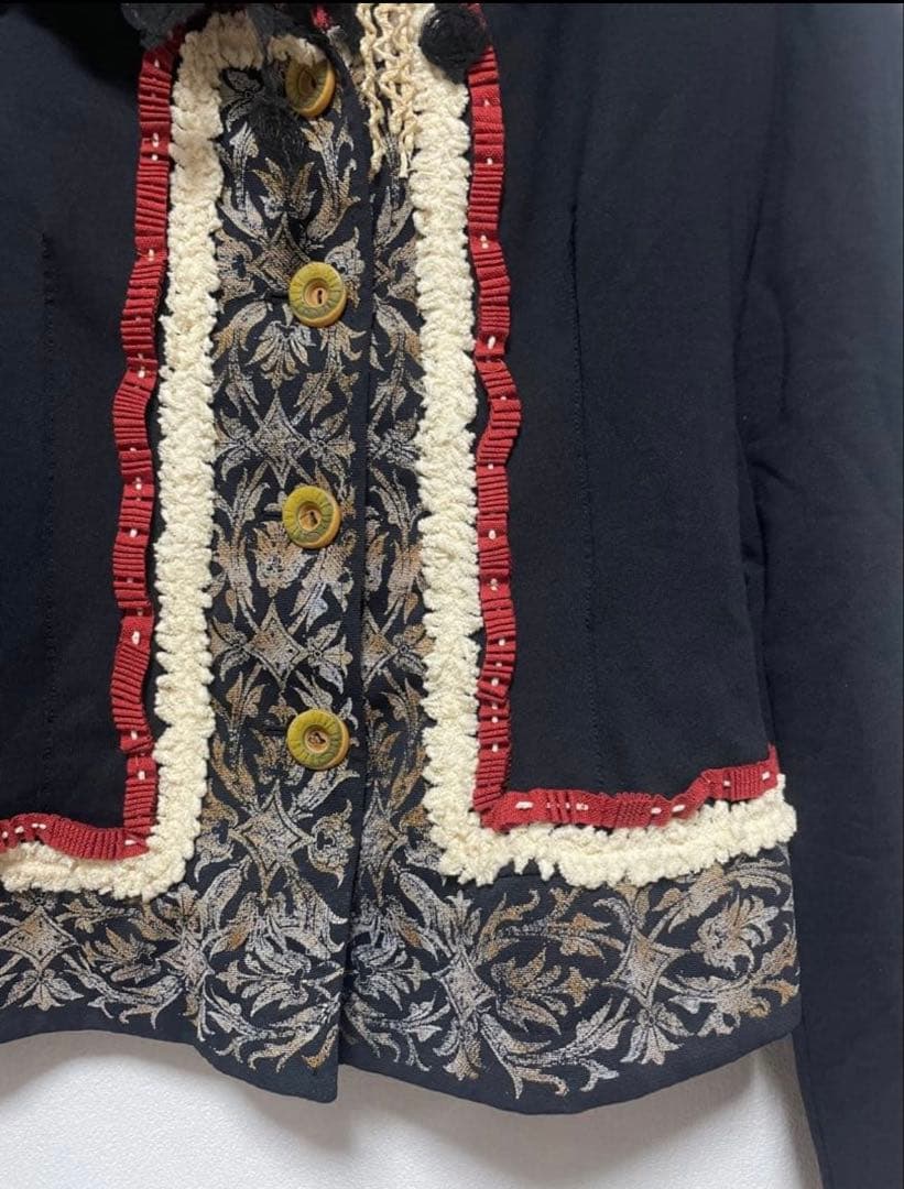 SAVE THE QUEEN 平成ギャル y2k 刺繍　黒い花柄ジャケット