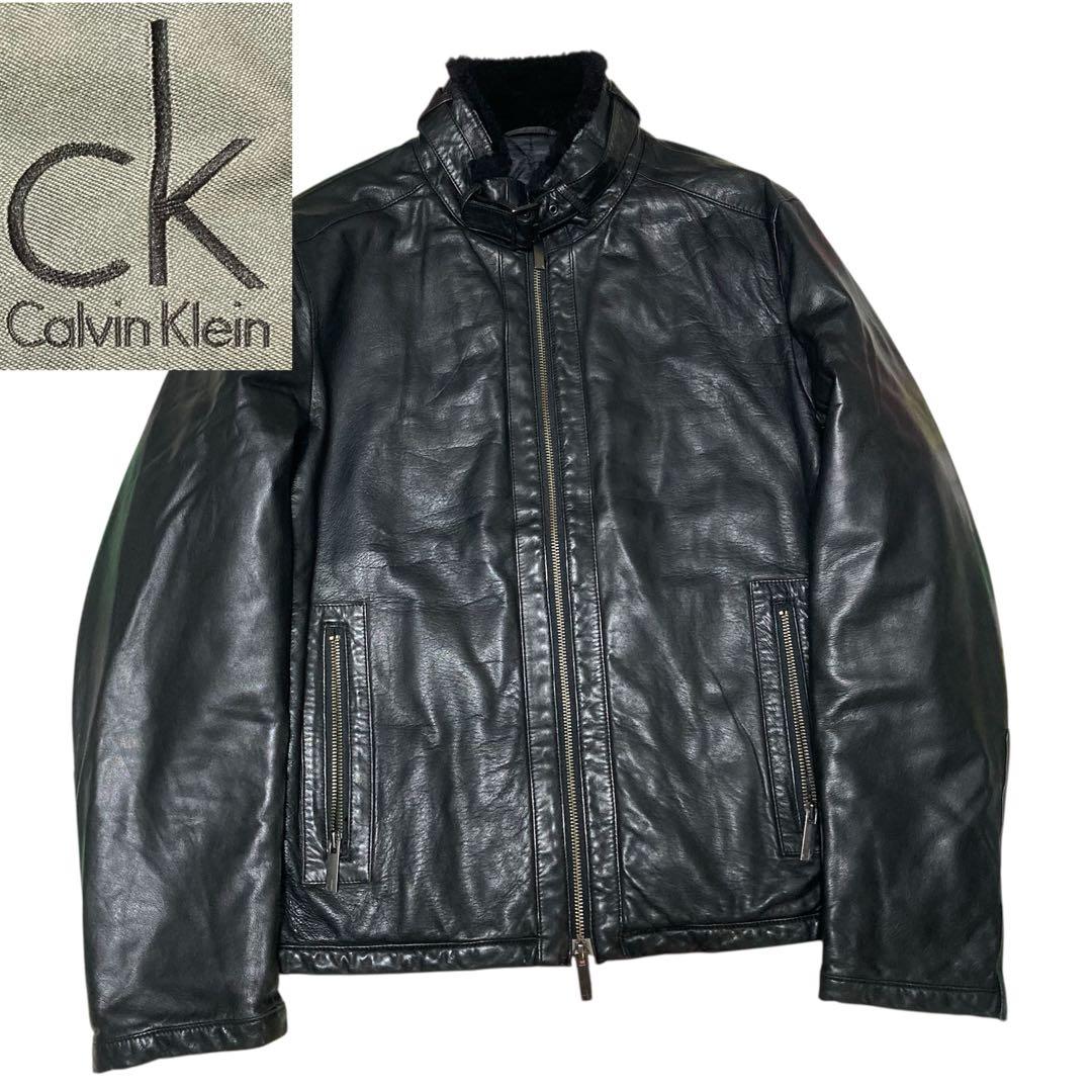   カルバンクライン ラムレザー レザージャケット L