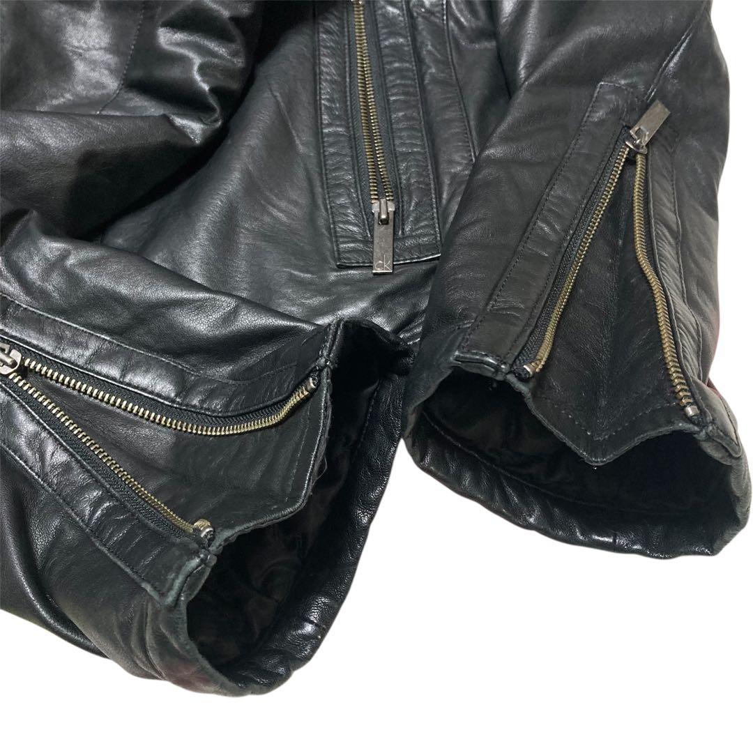   カルバンクライン ラムレザー レザージャケット L