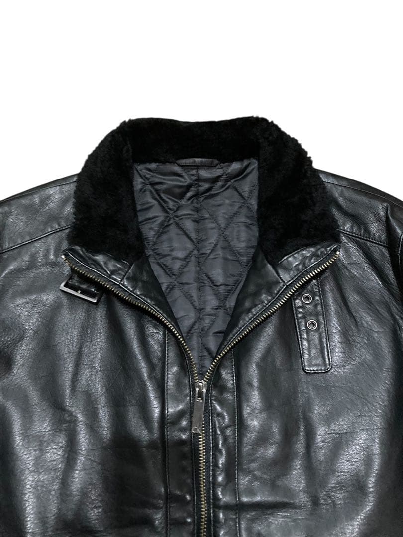   カルバンクライン ラムレザー レザージャケット L