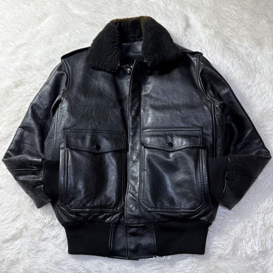 【90s】G-1 フライトレザージャケット M 襟ボア・ライナー付き完品！
