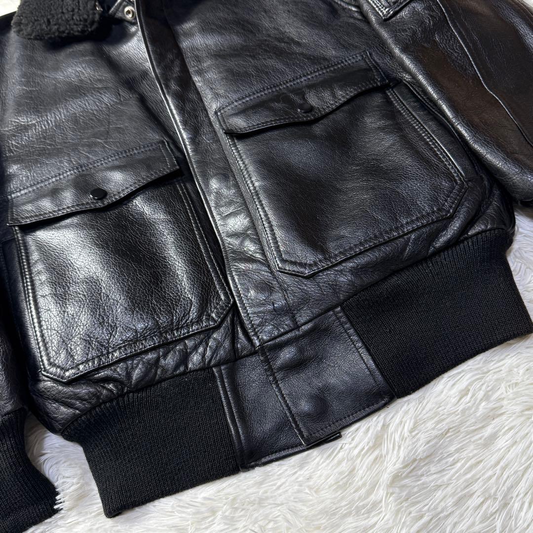 【90s】G-1 フライトレザージャケット M 襟ボア・ライナー付き完品！