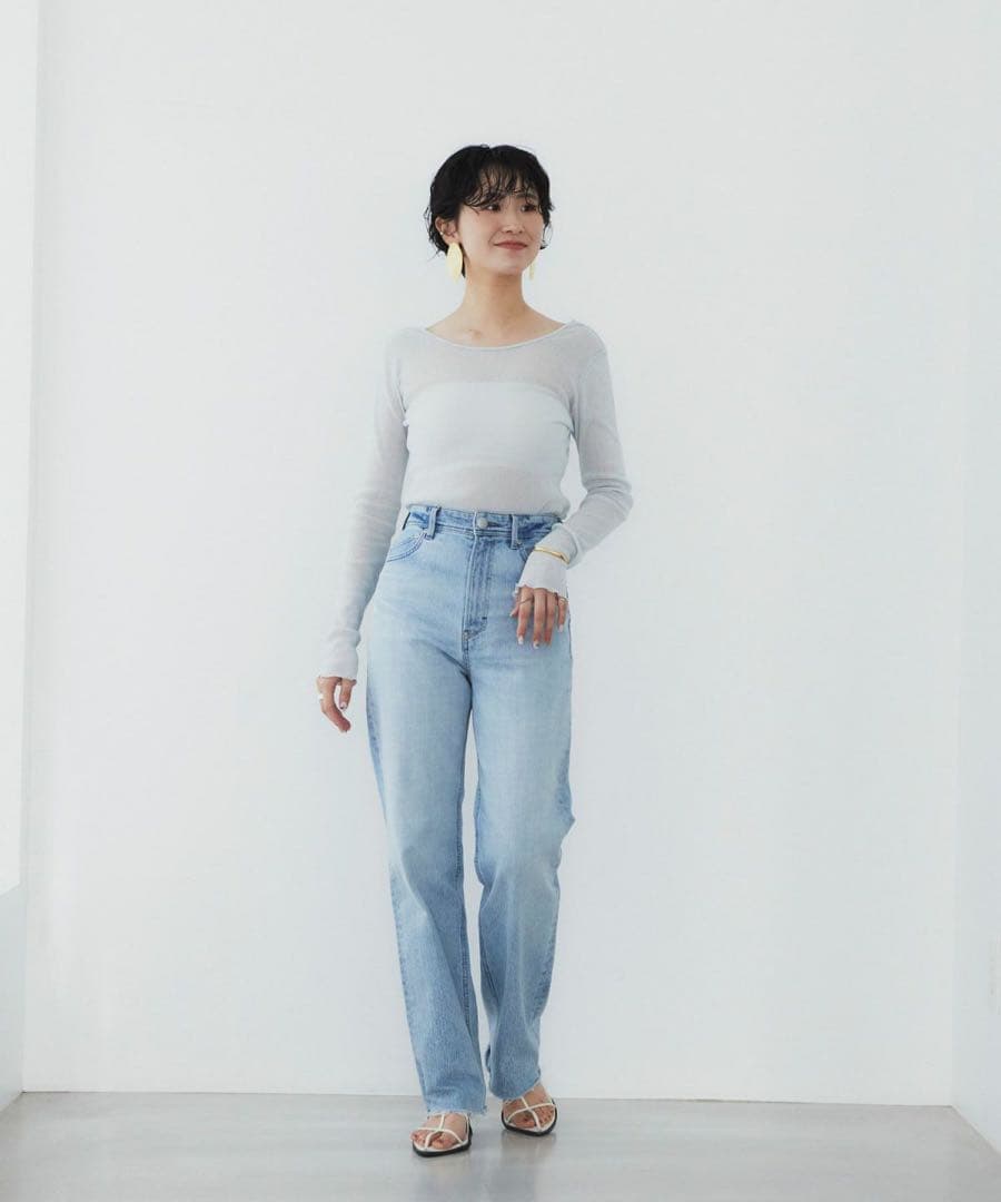 【美品】YANUK ヤヌーク ボーイズストレートLEA / COF デニム 23