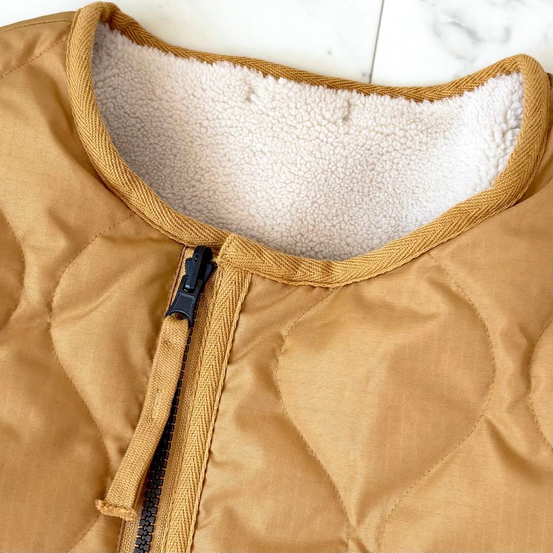 極美品　タイオン　ミリタリー リバーシブルクルーネックダウンジャケット　ボア