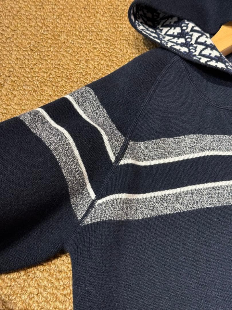 D iorディオール オブリーク リバーシブルフード付きカーディガ カシミヤ S