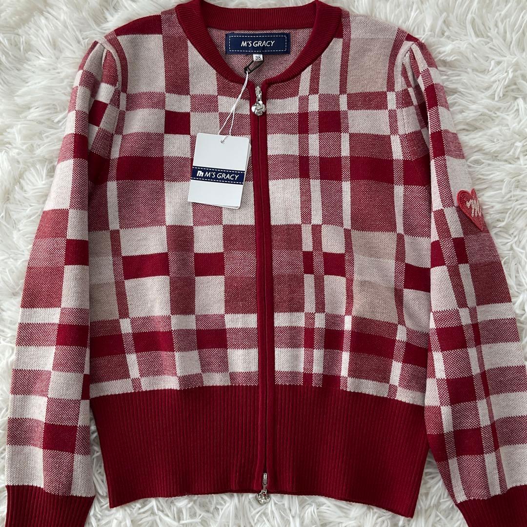 ユミリン　　　未使用☆エムズグレイシー☆ジップニットカーディガン ウール混