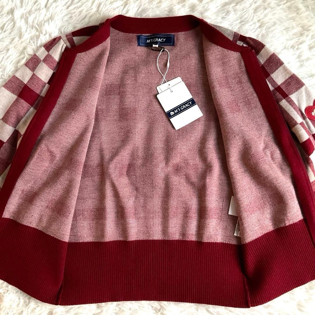 ユミリン　　　未使用☆エムズグレイシー☆ジップニットカーディガン ウール混