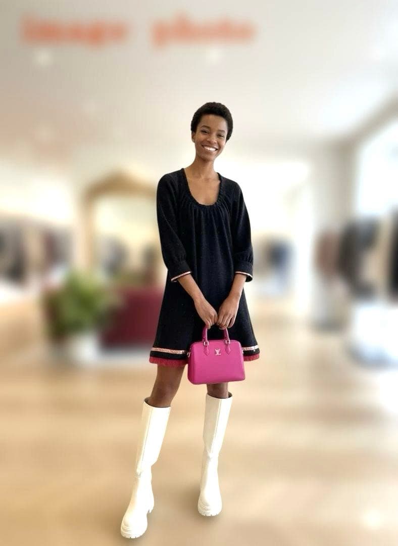 Louis Vuitton ホットピンク ミンク襟 ツイード ショートジャケット