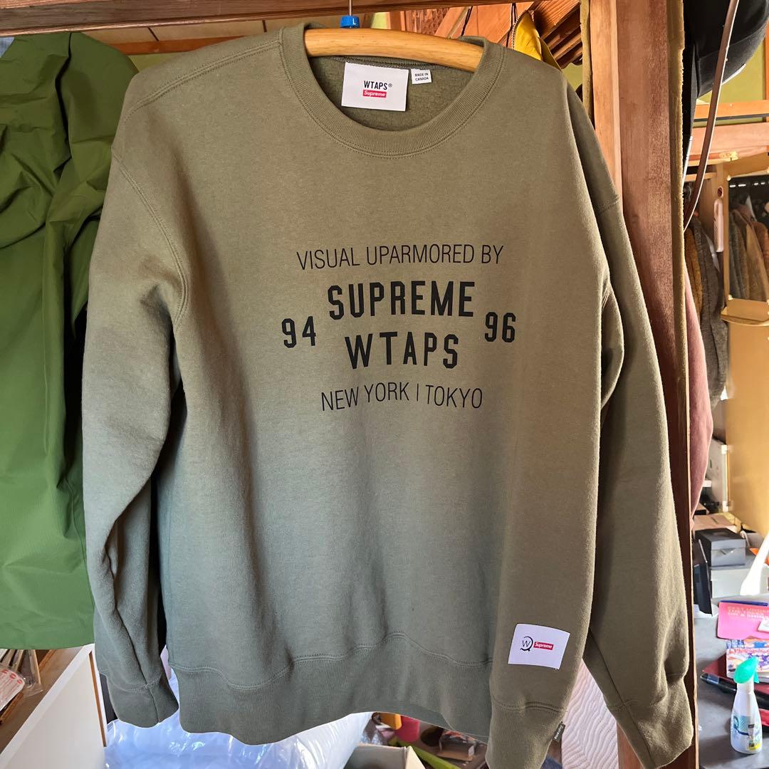 【美品】Supreme WTAPS スウェット Lサイズ オリーブ