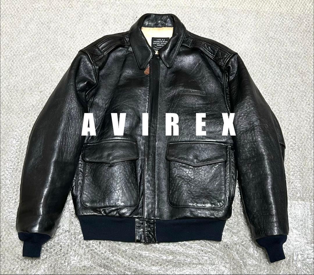 ⑩AVIREX A-2 レザー黒TOPGUN◇MA-1◇ninjaハーレーgpz