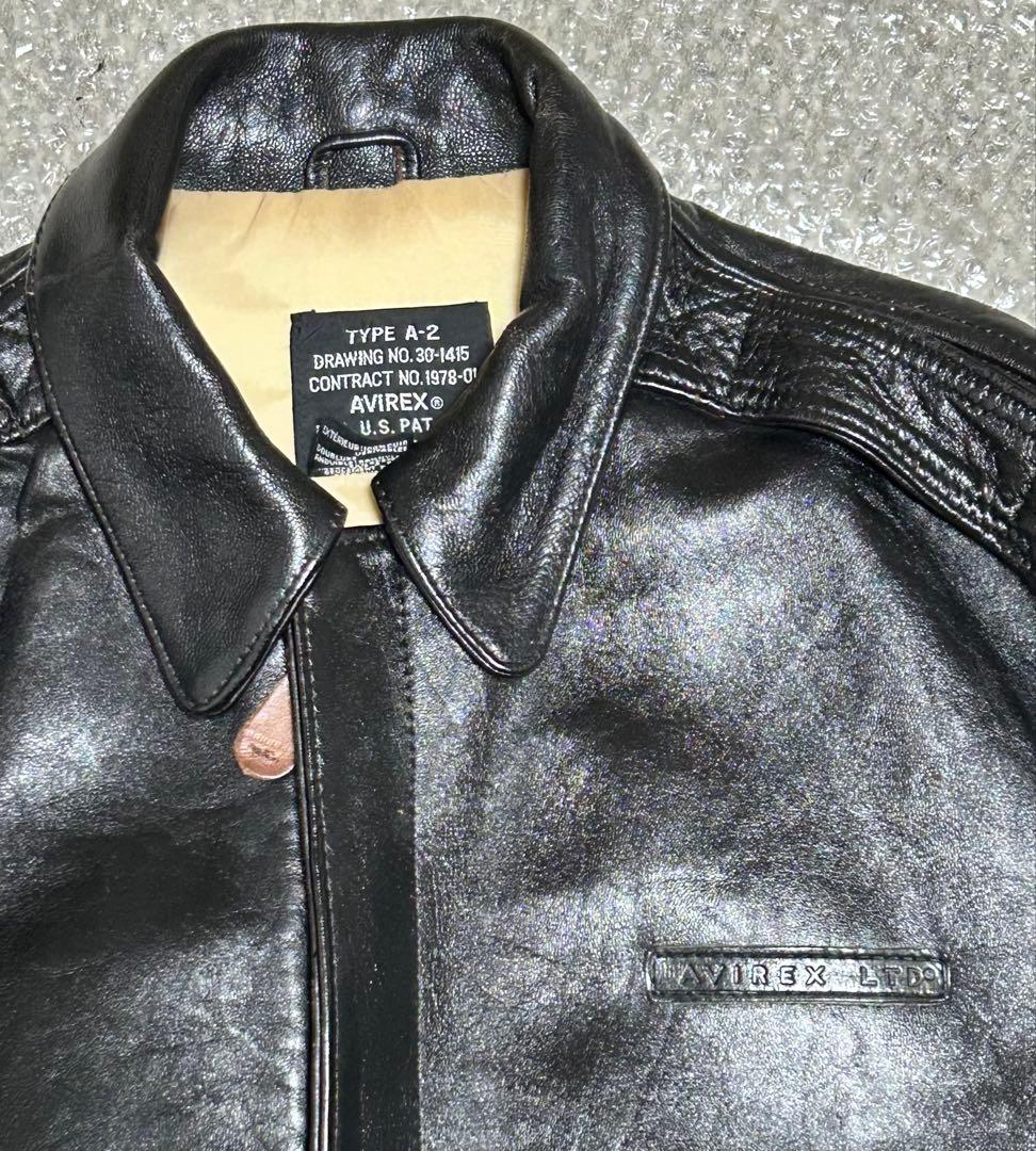 ⑩AVIREX A-2 レザー黒TOPGUN◇MA-1◇ninjaハーレーgpz