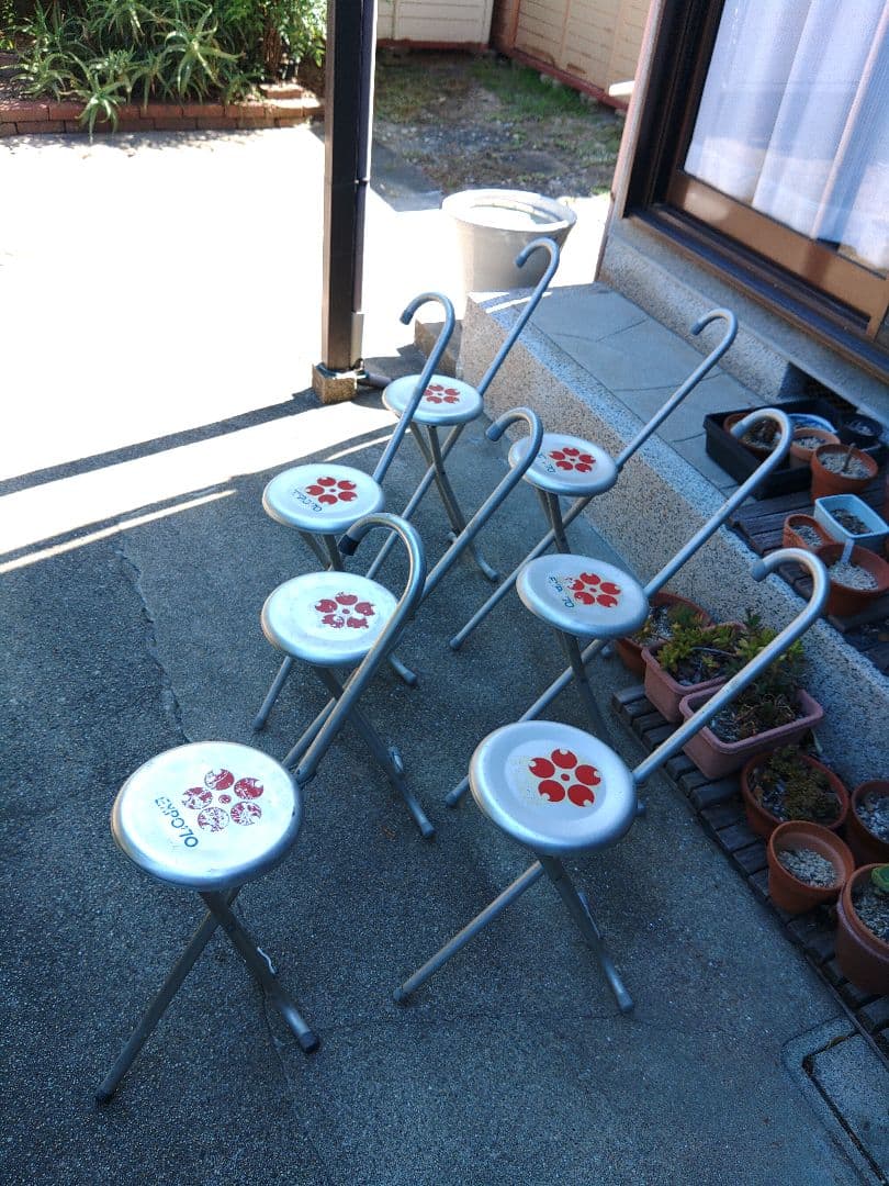 値下げしました　希少!　1970年万博グッズ　折り畳み式チェア　7脚セット