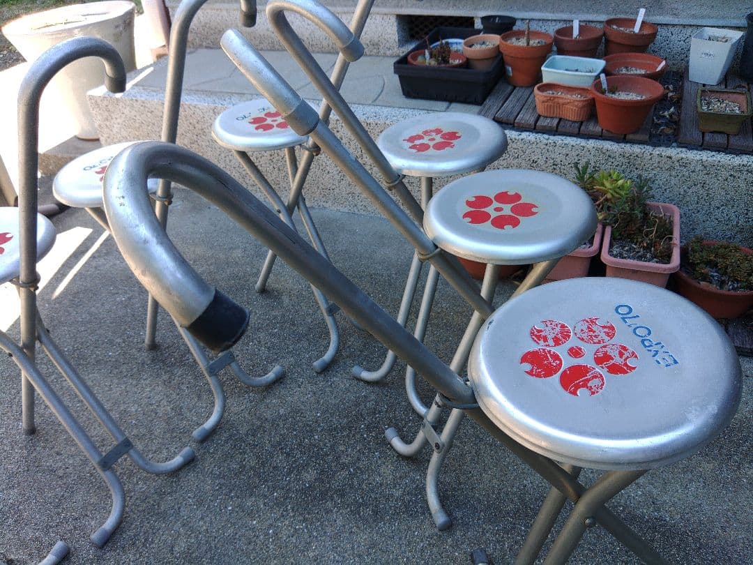 値下げしました　希少!　1970年万博グッズ　折り畳み式チェア　7脚セット