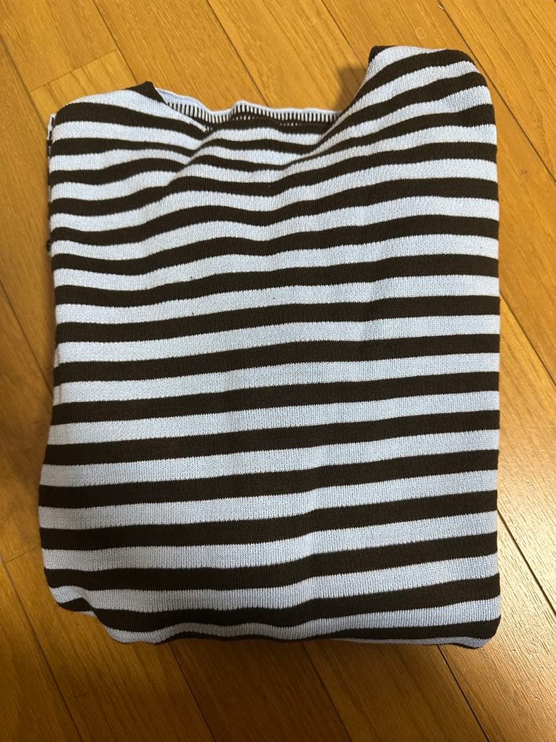 【新品未使用】SHISHIKUI boda サックス×ブラウン ボーダー長袖