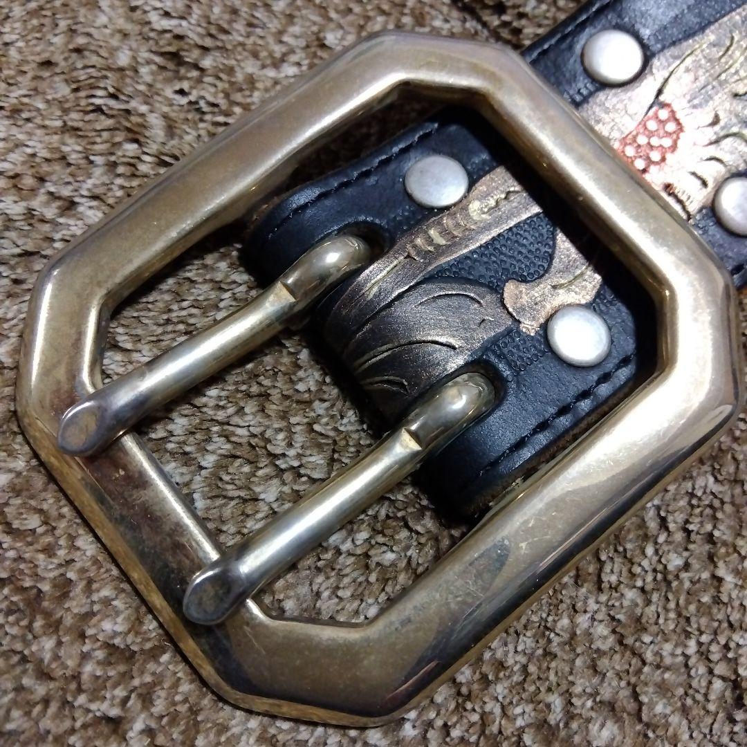 32inch W.C.L.C レザー スタッズベルト ブラック