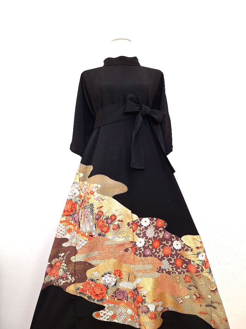 着物リメイクワンピース3691