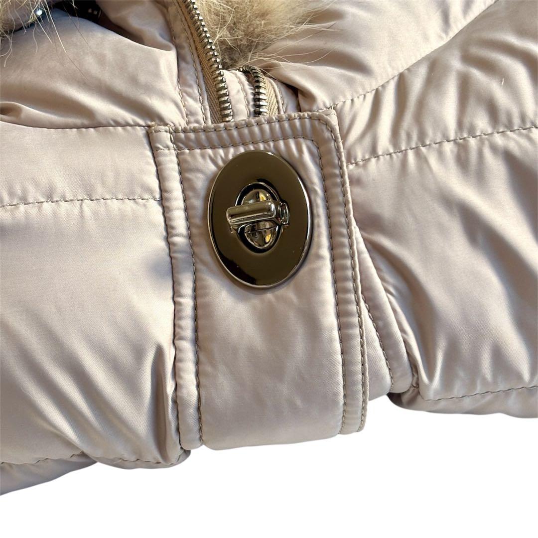 COACH コーチ ダウンジャケット S ファー付き ピンクベージュ ベルト付