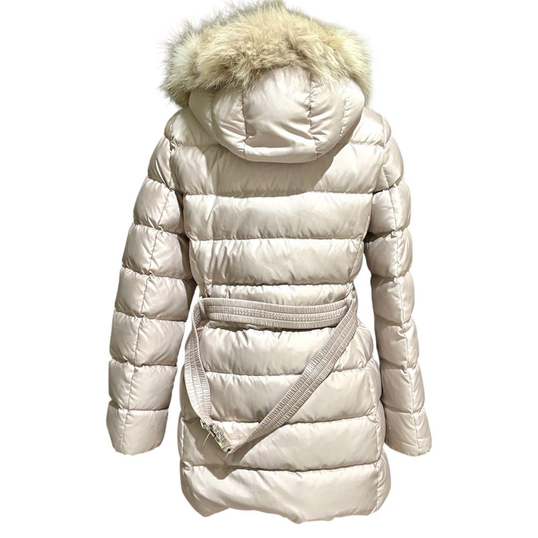 COACH コーチ ダウンジャケット S ファー付き ピンクベージュ ベルト付