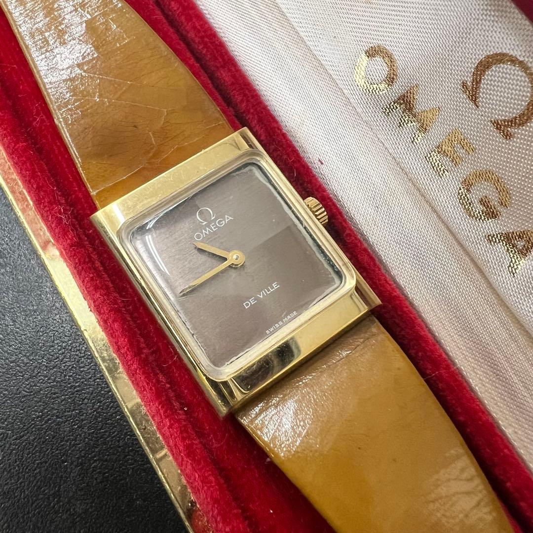 希少 オメガ デビル レクタン 手巻き ブラウンツートン ゴールド ヴィンテージ