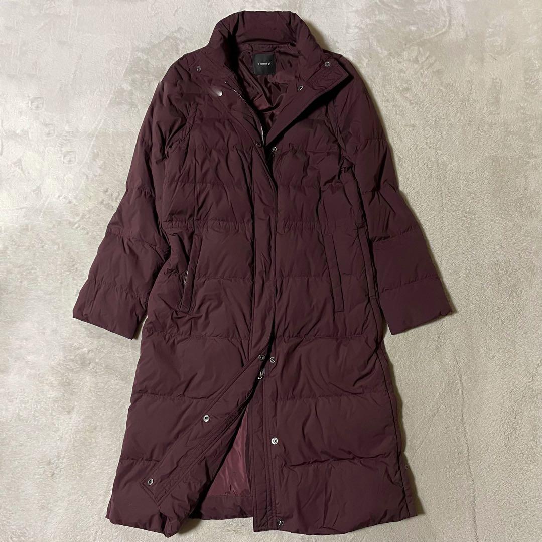 専用セオリー【高年式】ダウン90% 2WAYロング丈 ダウンコート ボルドー美品