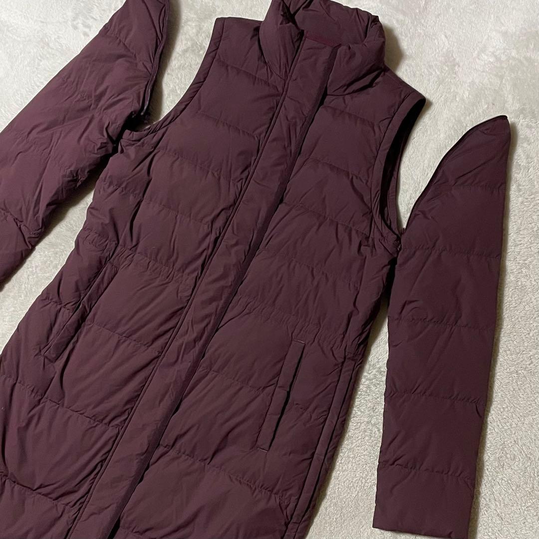 専用セオリー【高年式】ダウン90% 2WAYロング丈 ダウンコート ボルドー美品