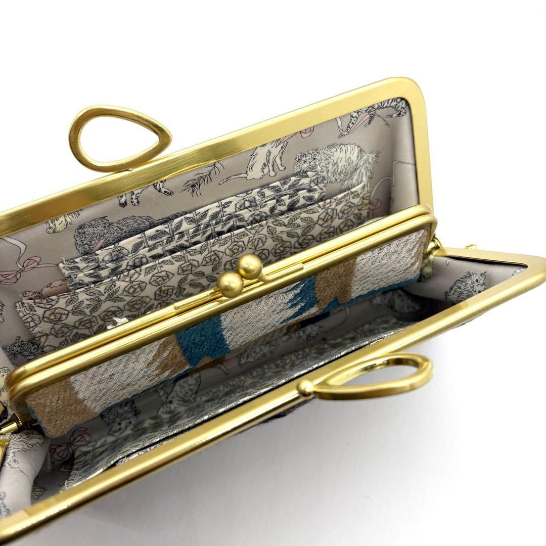 ミナペルホネンハンドメイドパッチワークリボン口金親子がま口長財布