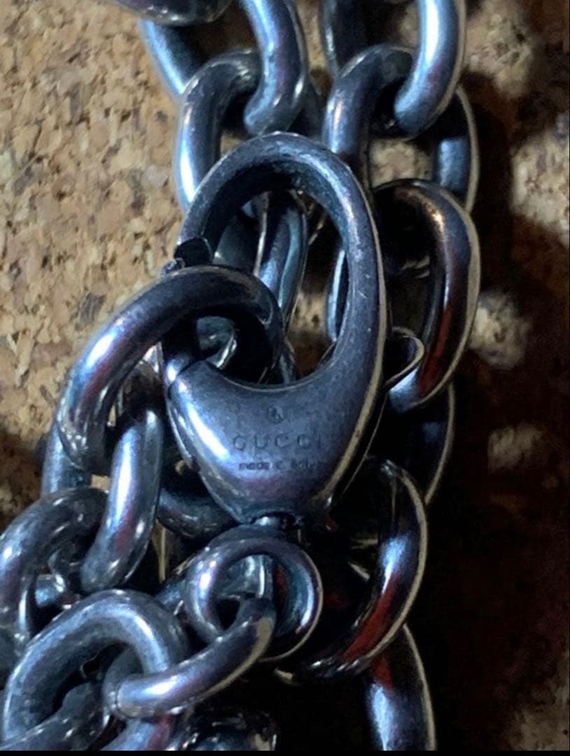 希少 グッチ マリーナ ラージ クロス チェーン ネックレス シルバー 925