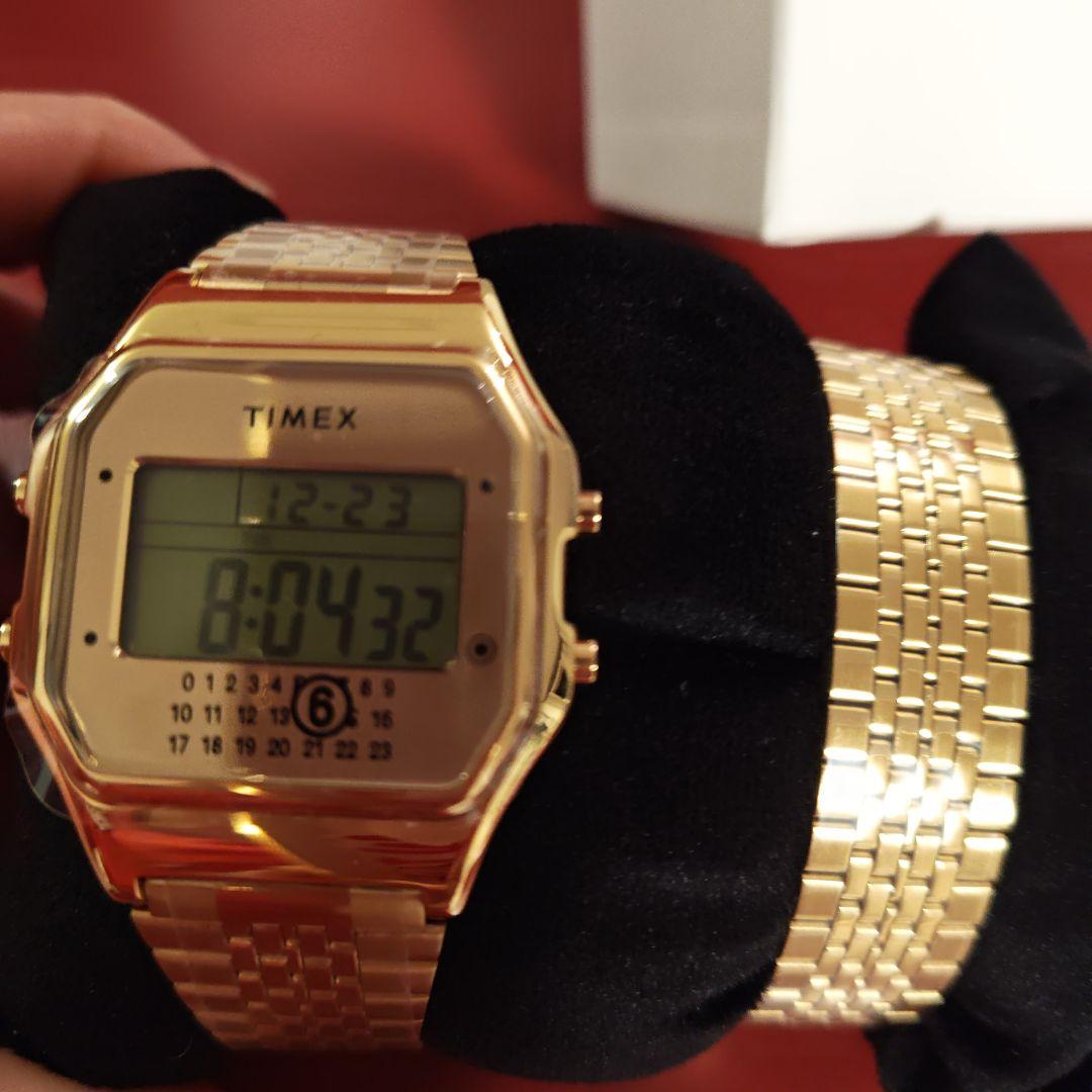 MM6 TIMEX ゴールド デジタル腕時計
