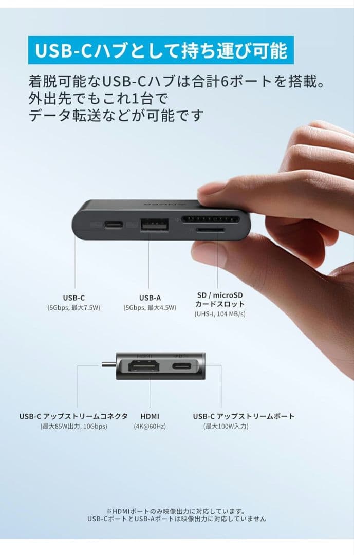 Anker Nano ドッキングステーション (13-in-1, 着脱式)