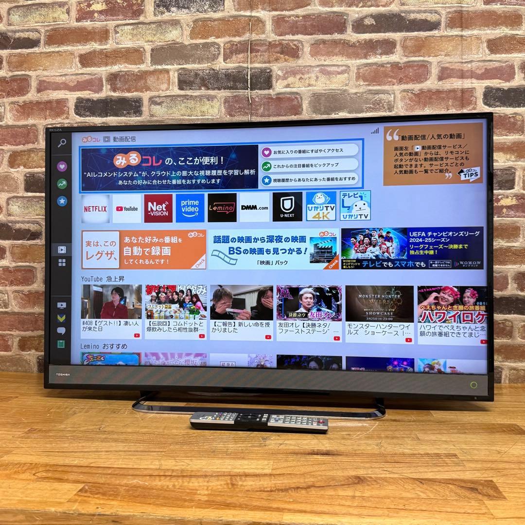 東芝 40V型 4K液晶テレビ REGZA 40M510X W録対応 動画アプリ