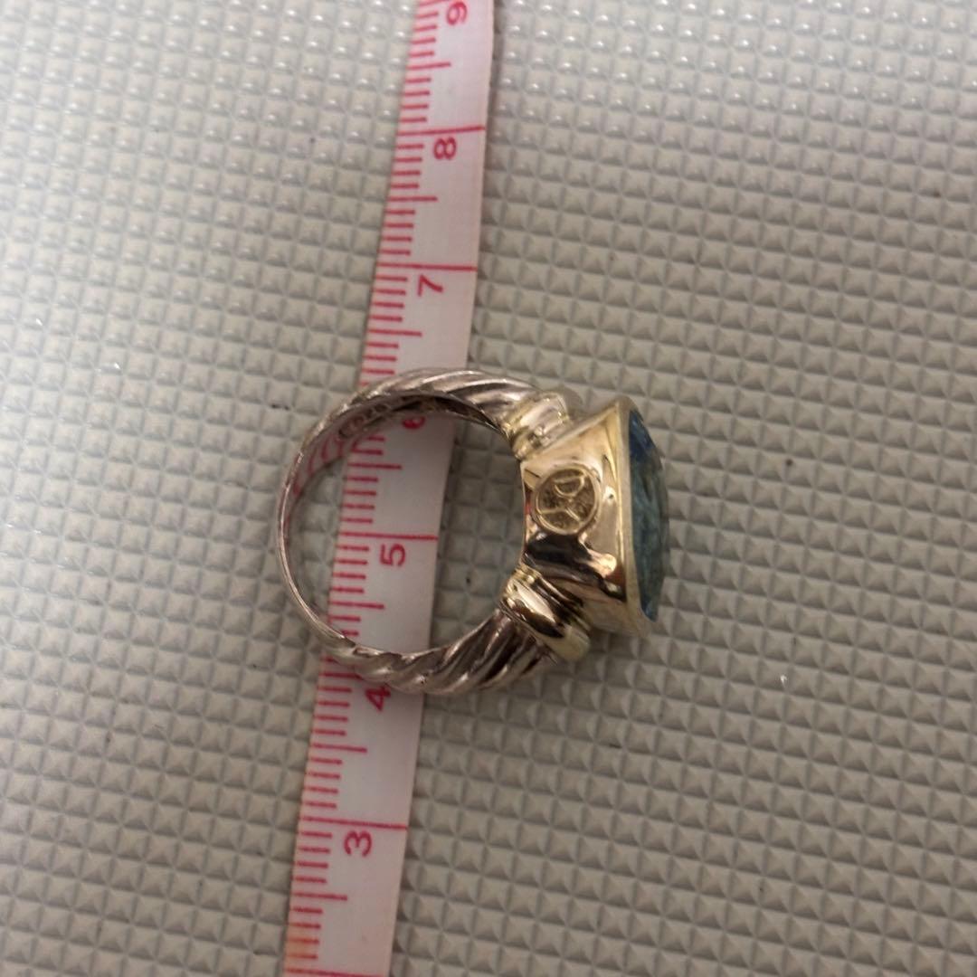 DAVID YURMAN シルバー 925 14金585刻印14号　天然石