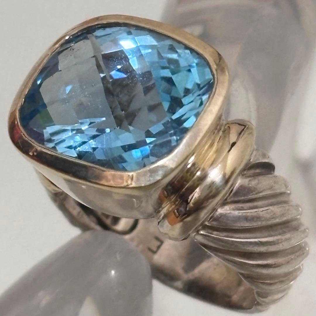 DAVID YURMAN シルバー 925 14金585刻印14号　天然石