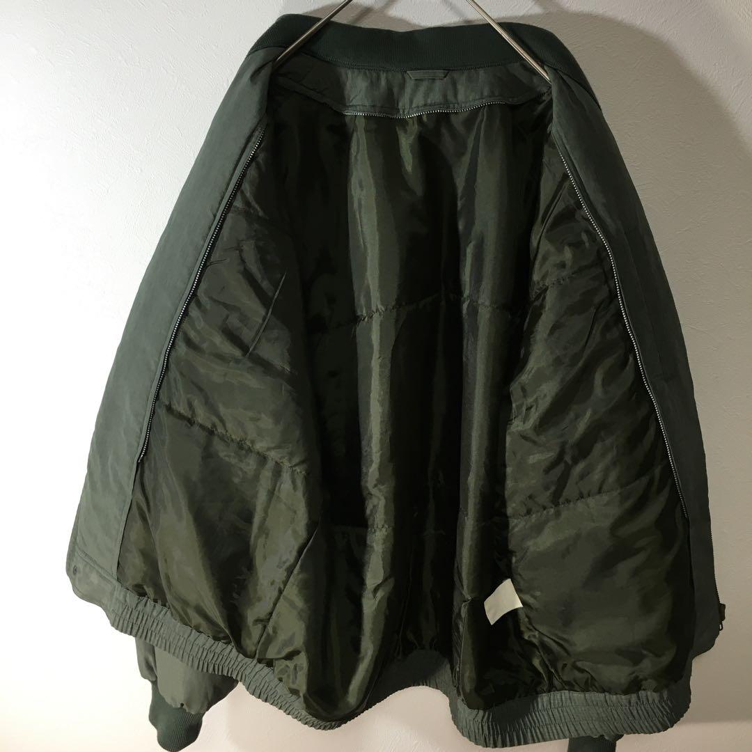 【個性派古着】希少デザイン　ブルゾン　立て襟　変形襟　内ボアライナー付き　 L