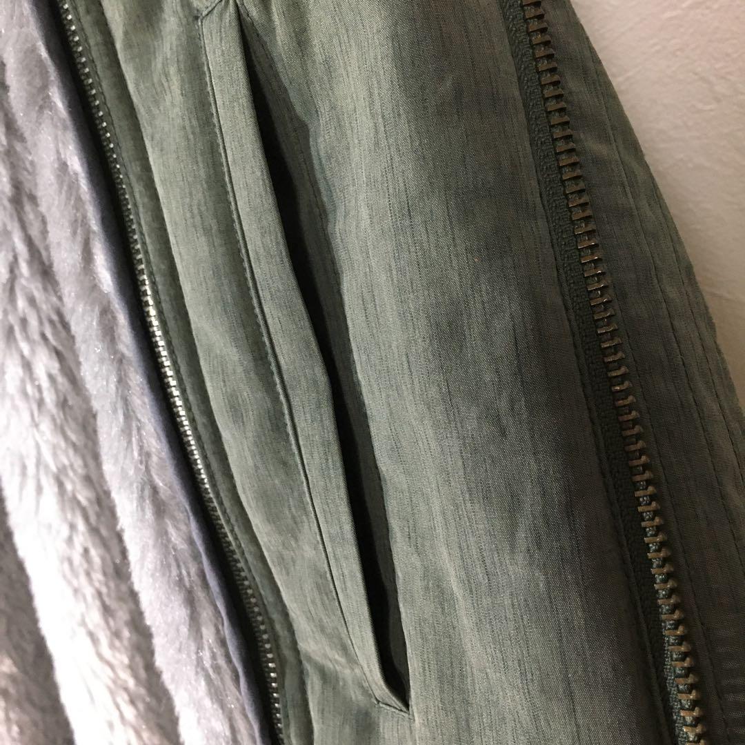 【個性派古着】希少デザイン　ブルゾン　立て襟　変形襟　内ボアライナー付き　 L