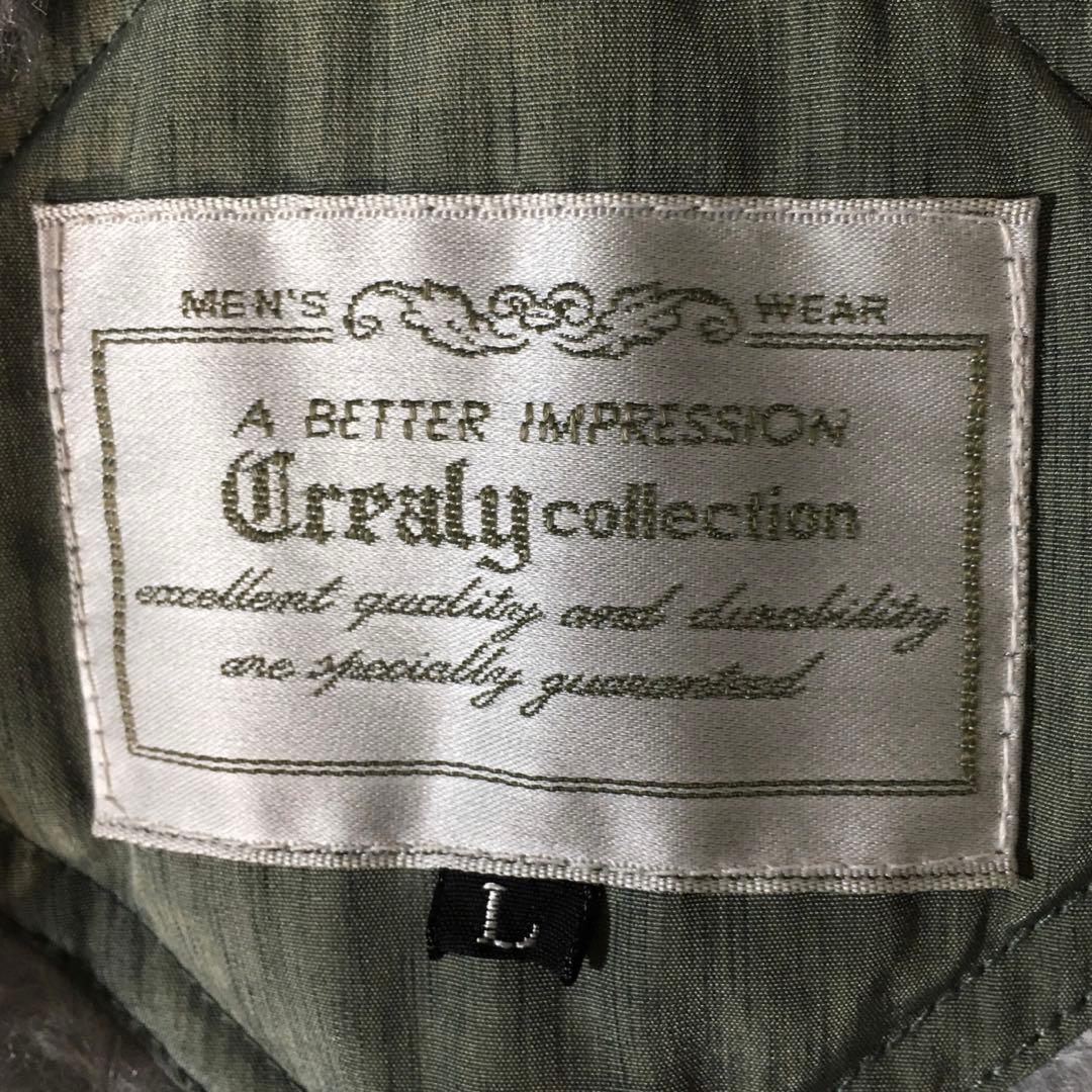 【個性派古着】希少デザイン　ブルゾン　立て襟　変形襟　内ボアライナー付き　 L