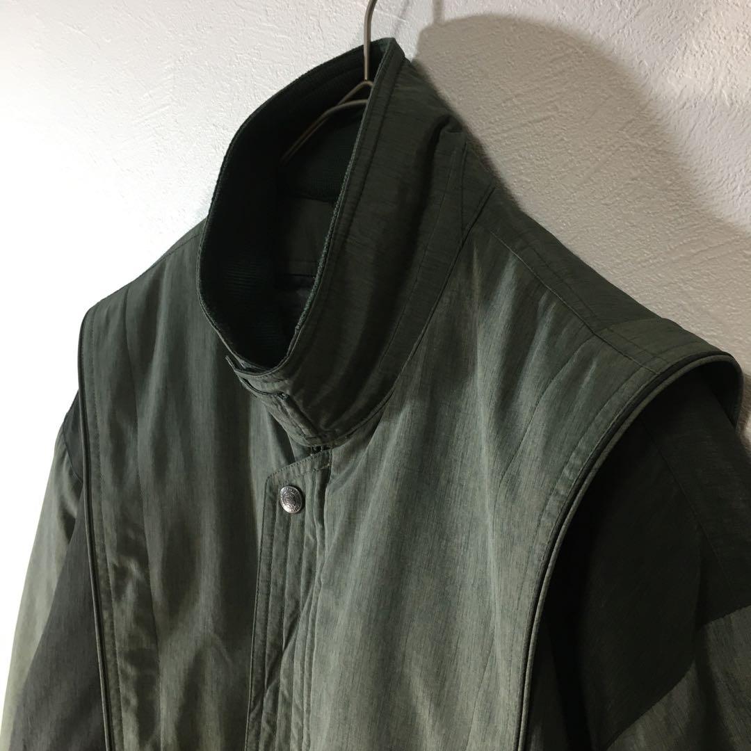 【個性派古着】希少デザイン　ブルゾン　立て襟　変形襟　内ボアライナー付き　 L