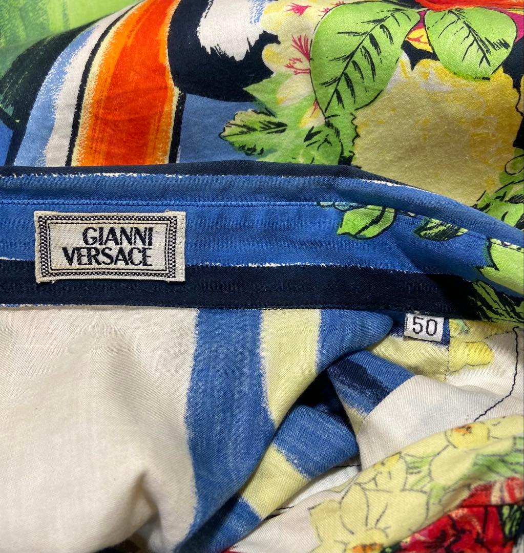 激レア！ジャンニ・ヴェルサーチシャツ　コットンツイル地　サイズ50 胸ポケット付