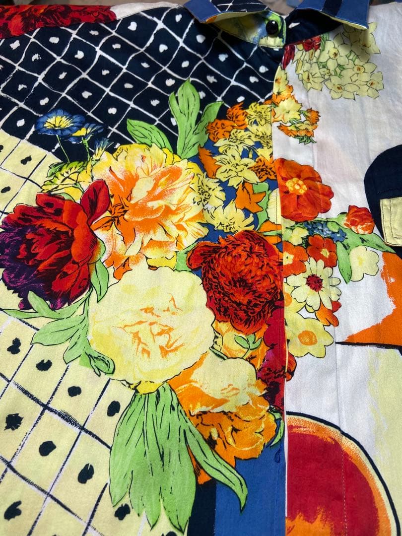 激レア！ジャンニ・ヴェルサーチシャツ　コットンツイル地　サイズ50 胸ポケット付