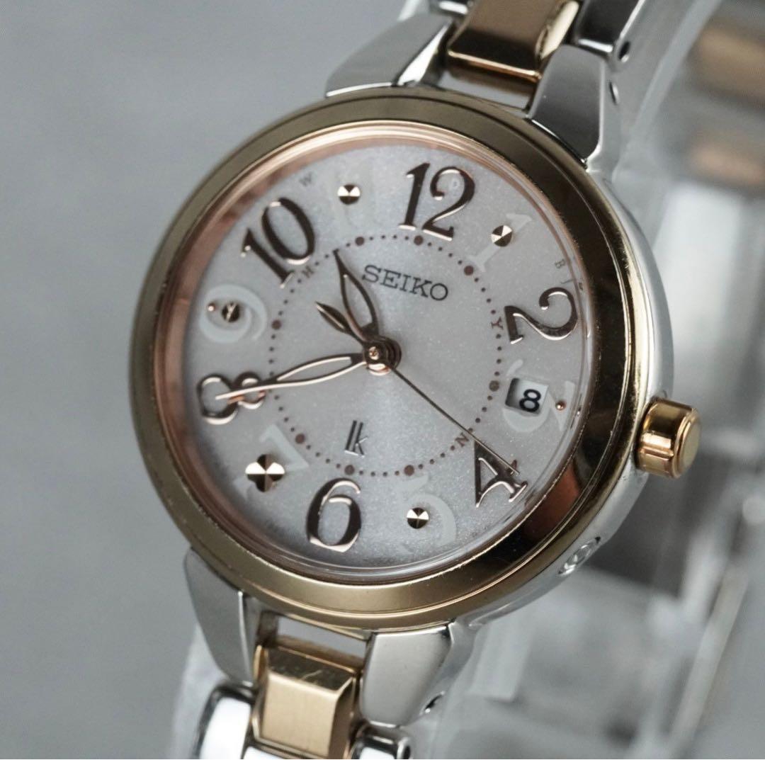 エレガンスな1本☆SEIKO LUKIA コンビ 腕時計 防水 電波ソーラー